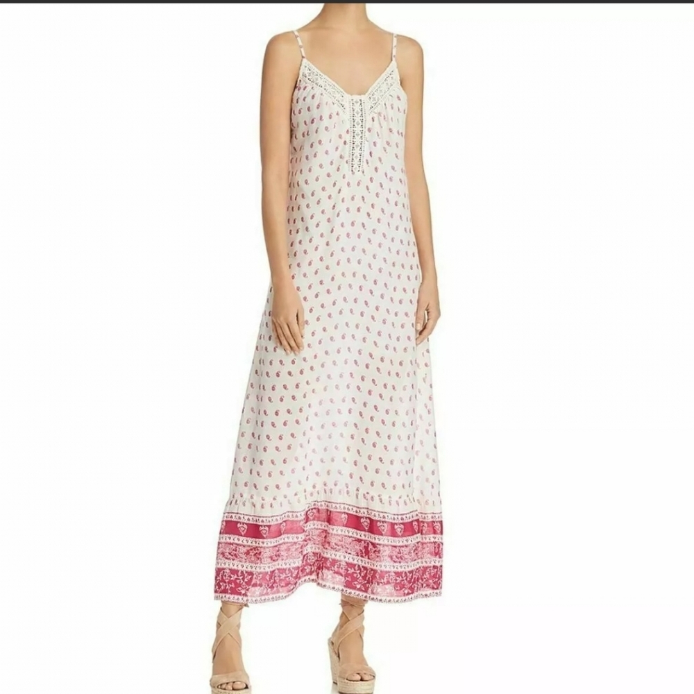 NWT EN CREME Pretty maxi dress w crochet trim top summer sun Dress. - Picture 12 of 13